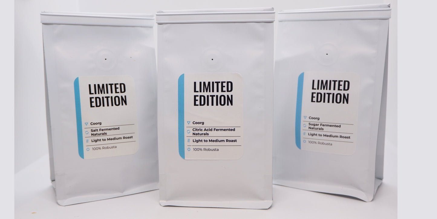 Limited Edition Coorg Sampler Pack - Salt, Sugar, Citric Acid (100% Robusta)